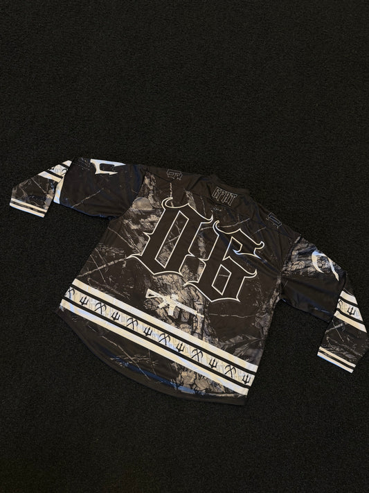 6FAT- GUN EM’ CAMO HOCKEY JERSEY