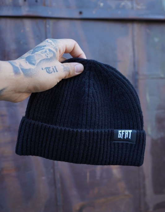 6FAT LOW CUT BEANIE – BLACK